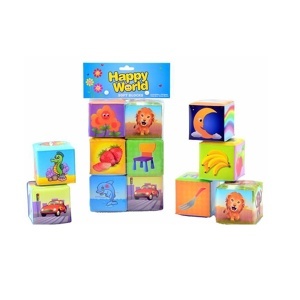 Kocke mekane Happy World baby životinje 6kom 08307