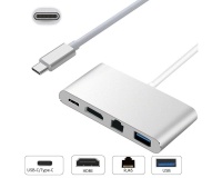 Kućište za disk Adapter USB Tip C - HDMI + USB 3.0 + Tip C + RJ45 (F) E-Green OST04965