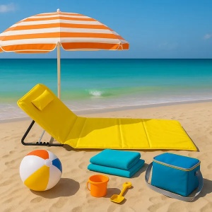 Ležaljka sklopiva za plažu 140x39cm Žuta LP-722000Žuta