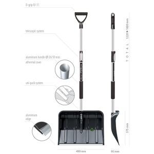 Lopata za sneg Prosperplast Alpin Alutube Eco 145cm crna - Img 3