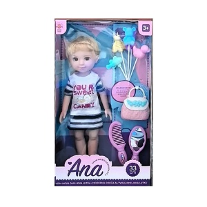 Lutka Ana sa torbicom i dodacima 58249 crno-bela
