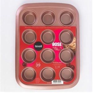Modla za mafine i projice 12 rupa Rose Gold TPRG-M320