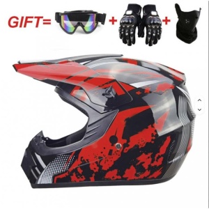 Motocross Kaciga Cross Red L