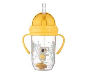 Neprosipajuća Sportska Šolja Sa Slamcicom 270ml Non-spill Žuta Canpol Babies Exotic Animals 56/606_yel