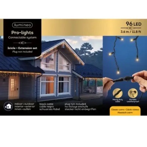 Novogodišnja led rasveta 3,6 m toplo žuta 96 l Pro-lights icicle Lumineo 493714