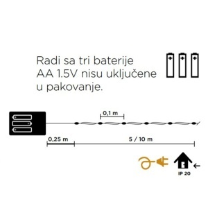 Novogodišnja rasveta svetleći niz Fairy Light 100 LED KDE 211 - Img 4