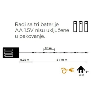 Novogodišnja rasveta svetleći niz Fairy Light 50 LED KDE 251 - Img 3