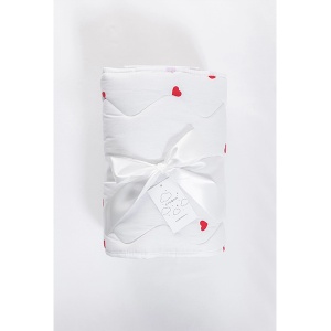 Ogradica za krevetac za bebe 240x38cm crveno srce bela - Img 3