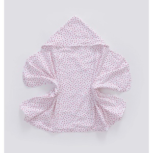 Peškir sa kapuljačom za bebe pamučni muslin 60x120cm Srce bela crvena