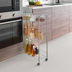 Polica sa točkovima Slim Cart de Luxe 23x56x84cm Metaltex 341503 001 - Img 2