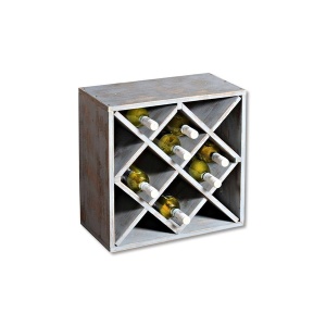 Polica za vino sivo drvo 20 flaša Kesper KSP69246