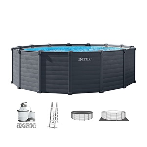 Porodični bazen za dvorište sa peščanom pumpom graphite gray panel 478 x124 Intex 66998-26384