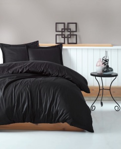 Posteljina CB Elegant Stripe Saten Siyah 015560