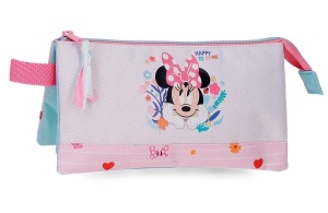 Prazna pernica sa sa 3 pregrade Disney Happy To Be Me 22x12x5cm roze