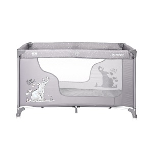 Prenosivi krevetac Moonlight 1 nivo Grey Fun Lorelli 10080392140 - Img 2