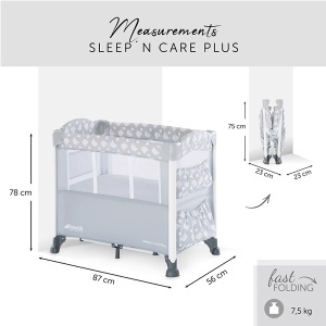 Prenosivi krevetac sleep n care plus teddygrey Hauck A059232 - Img 3