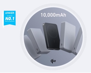 Prenosni bežični power bank MagGo crni Anker 10000mAh 15W MagSafe - Img 3