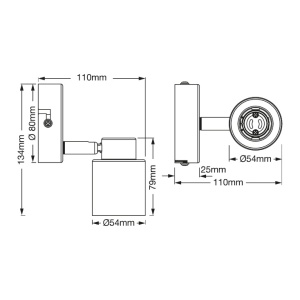 Primal crna spot lampa 1xGU10 Osram 4099854587320E - Img 3