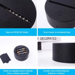RGB Led baza za akrilne oblike Prosto PLZ001 - Img 2