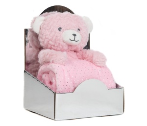 Set igračka i ćebence roze meda BBO B230135-3PB