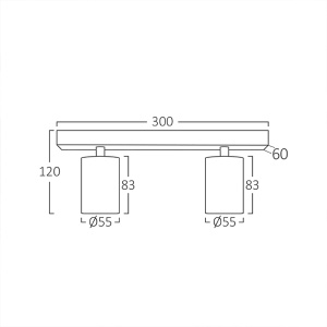 Spot lampa 2xGU10 30x12x6cm Braytron BH04-00821 - Img 2