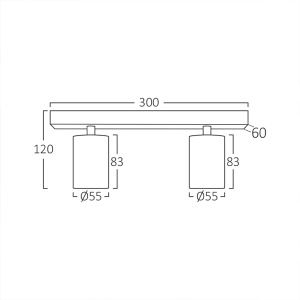 Spot lampa 2xGU10 30x12x6cm Braytron BH04-00826 - Img 2