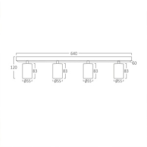 Spot lampa 4xGU10 64x12x6cm Braytron BH04-00840 - Img 2