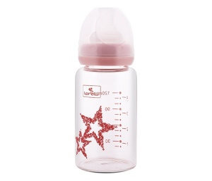 Staklena Flašica 120ml sa Cuclom Protiv Kolika Roze Zvezde Lorelli 10200870003