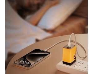 Strujni GaN punjač WeKome WP-U33, 45W, 2 porta USB-C, žuti - Img 5