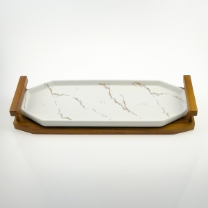 Tanjir keramički sa podmetačem 30,3x12,2x2 cm Lemon 190760