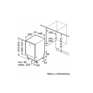 Ugradna mašina za pranje sudova 45cm serija 4 Bosch SPV4EMX20E - Img 4