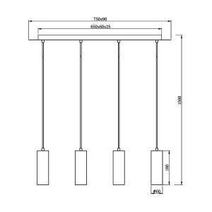 Visilica Marley 4xGU10 Trio Lighting 312400401 - Img 2