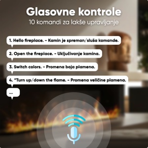 Wi-fi dekorativni električni kamin 1500mm sa vodenom parom DK-15MC/T - Img 4