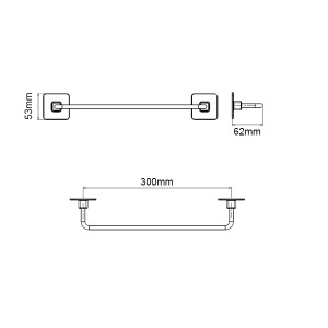 Zidni držač za peškir 30cm hrom Wind Cold Metaform 105M04100 - Img 2