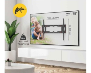 Zidni nosač za televizor ND400.B Barkan od 29 do 75 inča za gips zidove - Img 5