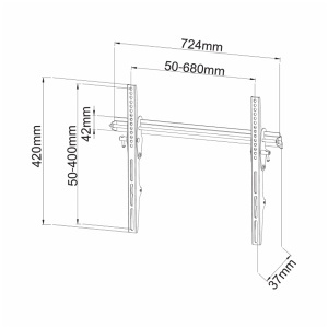 Zidni nosač za TV sa nagibom VESA 75x75 do 200x200 PLB-133L SBox 420 - Img 2