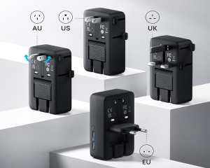 Zidni punjač Nano 20W crni Anker 5 portova sa putnim adapterom - Img 3