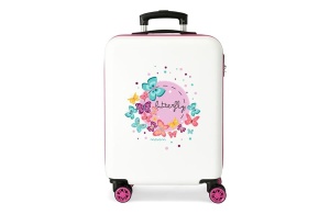 Dečiji Kofer Movom Happy Time 40x55x20cm ABS 37L bela roze leptiri