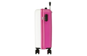 Dečiji Kofer Movom Happy Time 40x55x20cm ABS 37L bela roze leptiri - Img 2