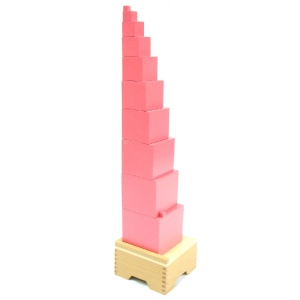 Drvena pink kula od kocki Montesori PE 1014037