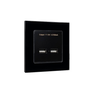 Dupla USB utičnica sa staklenim ramom Sonoff 195028/BL