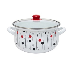 Emajl šerpa sa staklenim poklopcem 24cm BR-315C
