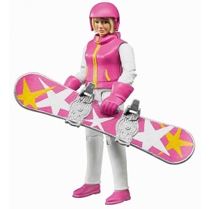 Figura žena na snoubordu roze-bela 1:16 Bruder 604202