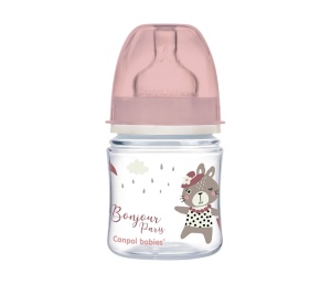 Flašica 120ml Široki Vrat PP Antikolik roze Canpol Babies Bonjour Paris 35/231_pin