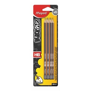 Grafitna olovka set 6/1 HB bez gumice Maped Black Peps M850031