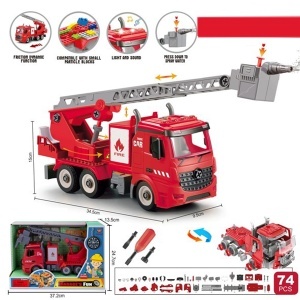 Igračka kamion vatrogasni 1:12 montažni sa funkcijom prskanja vode 287648 - Img 3