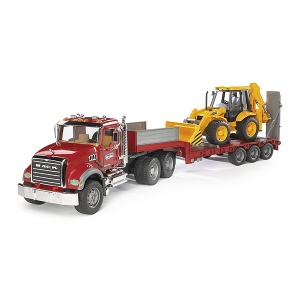 Kamion Mack sa prikolicom i utovarivačem JCB Bruder 028138