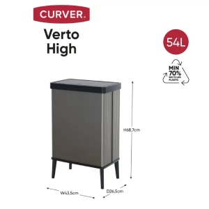 Kanta za otpatke sa nogicama 54l biserno siva Curver CU 00394-Y83 - Img 2
