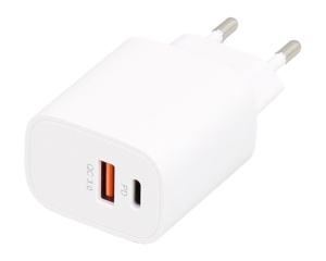 Kućni punjač E-Green 20W USB-A i USB-C 5V/3A crni