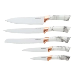 Kuhinjski set noževa sa postoljem beli mermer 6 Klausberg KB7800 - Img 2